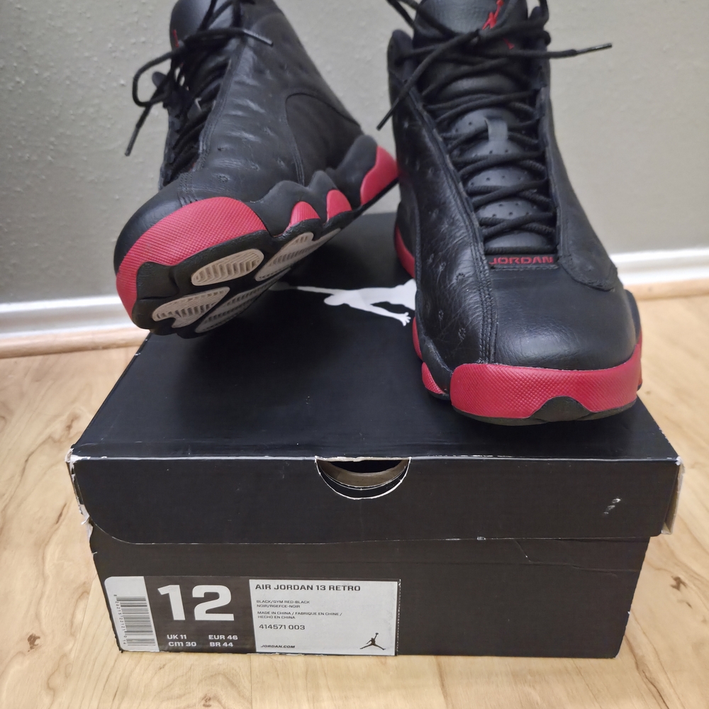 Nike Air Jordan 13 Retro Men's Black/Red Basketball Shoes Dirt BRED